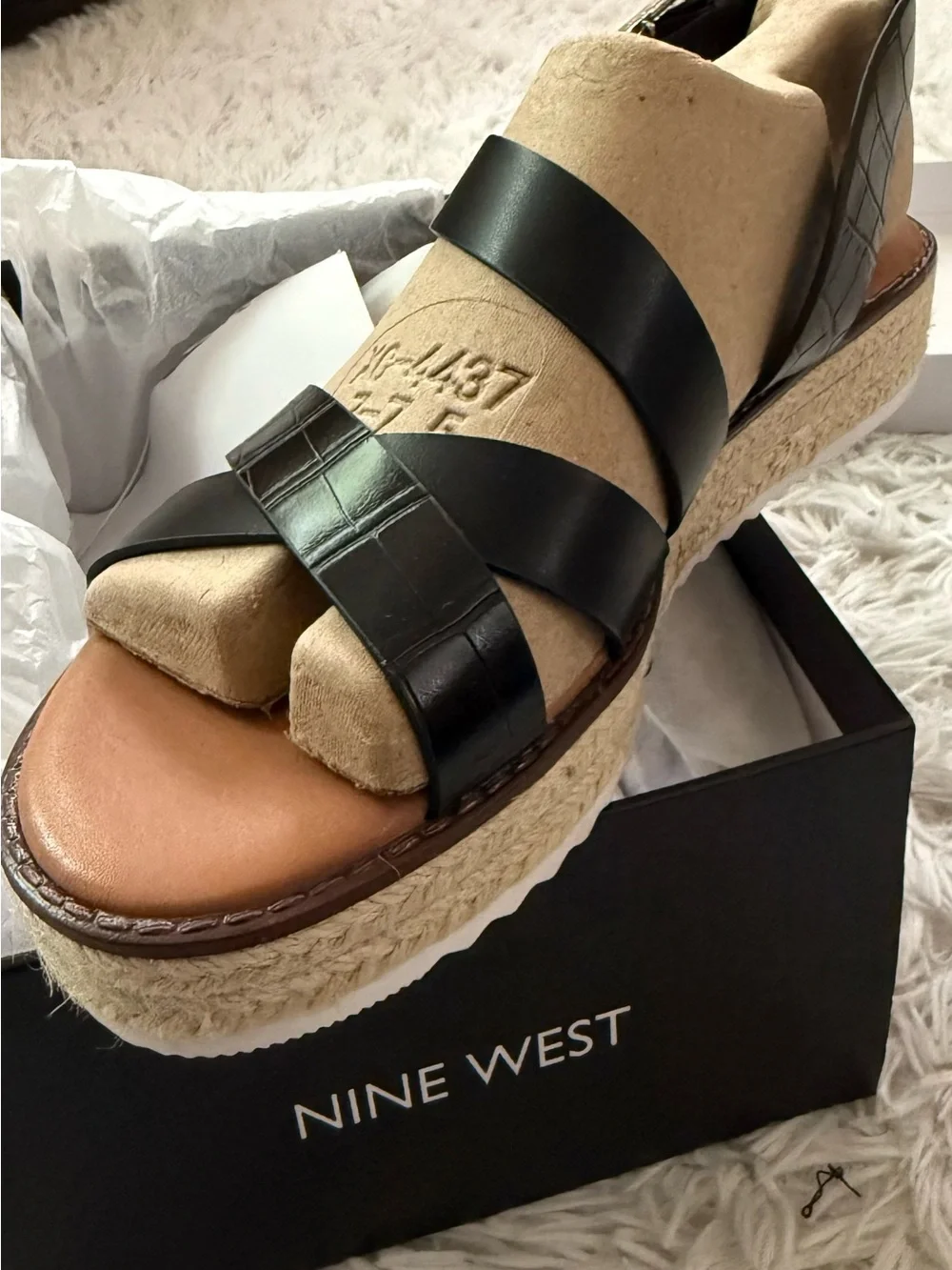Nine West Calico3 Black Espadrille Sandals